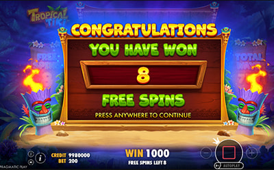 Tropical Tiki slot besplatne vrtnje